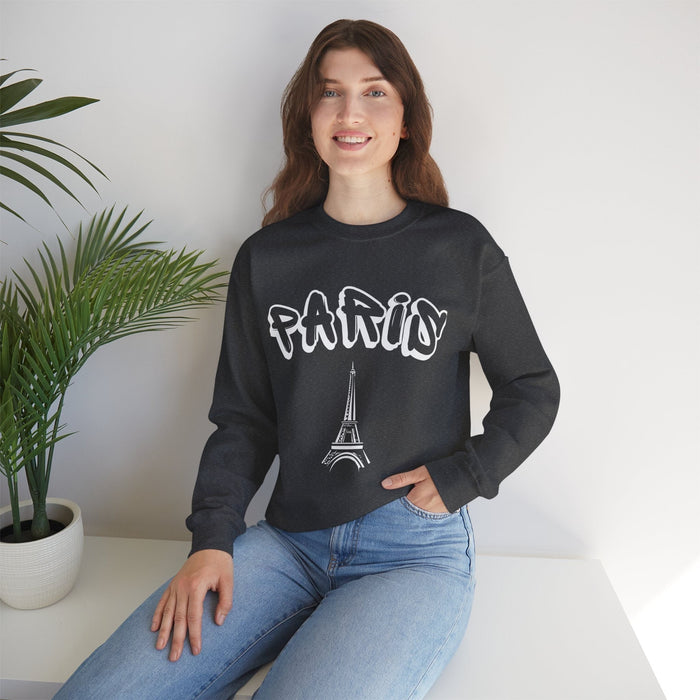 Paris Tower Crew, Unisex Sweatshirt, Cityscape Print, Stylish Jumper, Fashionable Wear, Urban Fashion, Cozy Crewneck, Trendy Top