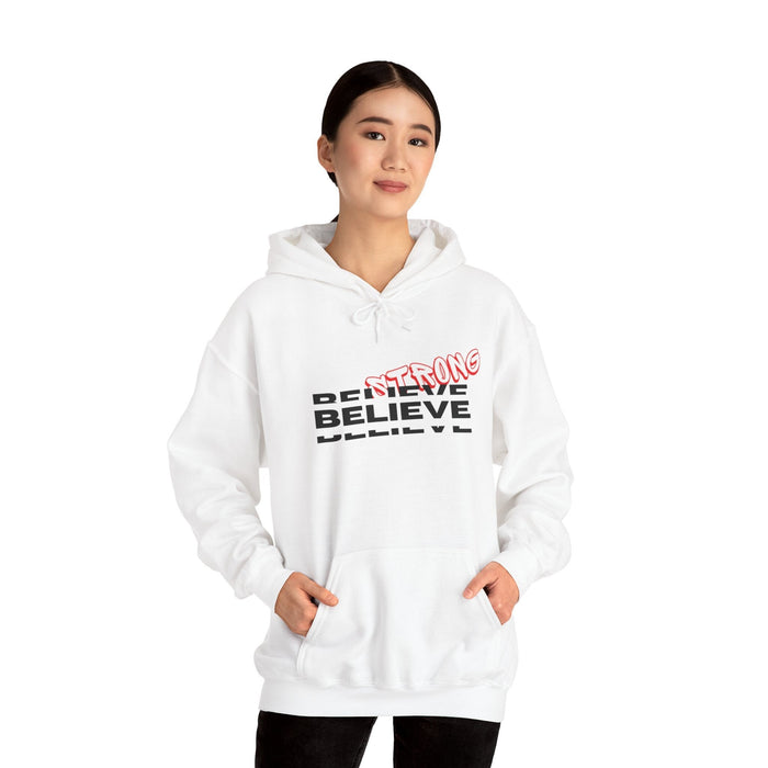 Strong Believe, Unisex Hoodie, Heavy Blend, Trendy Sweatshirt, Bold Statement, Cozy Apparel, Casual Fashion, Inspirational Wear