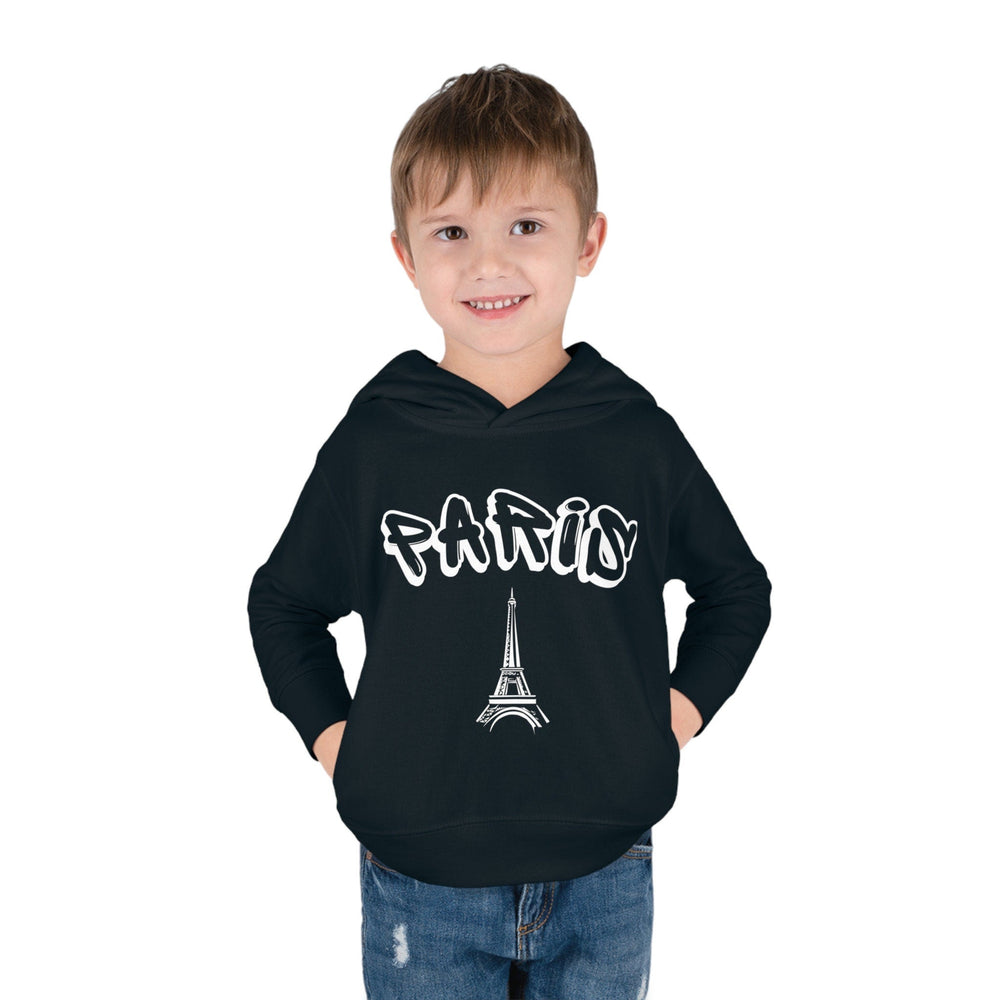 Paris Toddler Hoodie, Fleece Pullover, Cozy Toddler Hoodie, Warm Hooded Top, Soft Fleece Hoodie, Trendy Toddler Fashion,