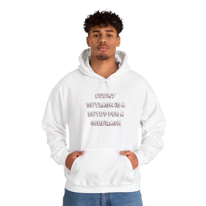 Setback Comeback Hoodie, Quote Blend Pullover, Resilience Jumper, Motivate Hooded Top, Inspire Sweatshirt, Recovery Blend Hoodie,