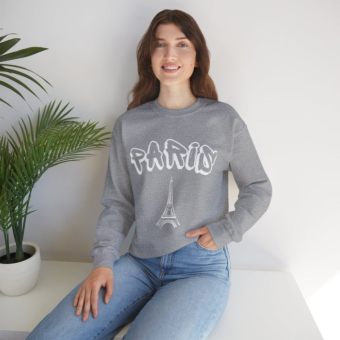 Paris Tower Crew, Unisex Sweatshirt, Cityscape Print, Stylish Jumper, Fashionable Wear, Urban Fashion, Cozy Crewneck, Trendy Top