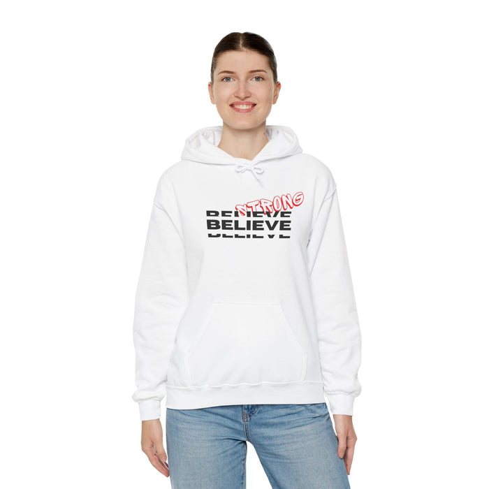 Strong Believe, Unisex Hoodie, Heavy Blend, Trendy Sweatshirt, Bold Statement, Cozy Apparel, Casual Fashion, Inspirational Wear