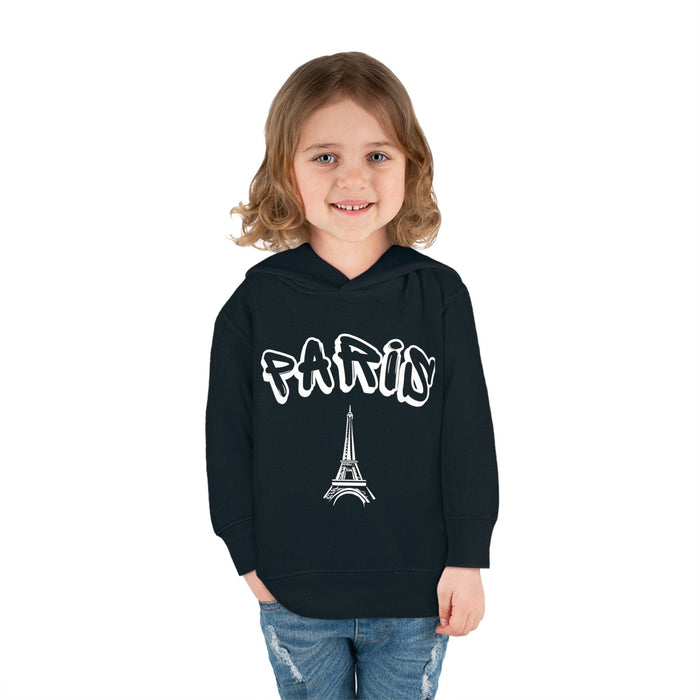 Paris Toddler Hoodie, Fleece Pullover, Cozy Toddler Hoodie, Warm Hooded Top, Soft Fleece Hoodie, Trendy Toddler Fashion,